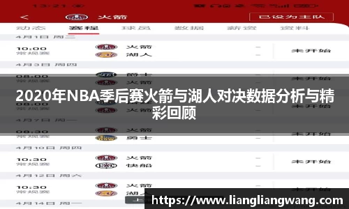 2020年NBA季后赛火箭与湖人对决数据分析与精彩回顾