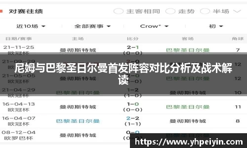 尼姆与巴黎圣日尔曼首发阵容对比分析及战术解读